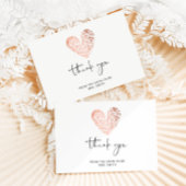 Carte Valentines coeur de jour or rose merci