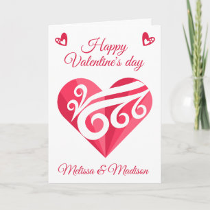 Carte Valentines Coeur rose lesbien
