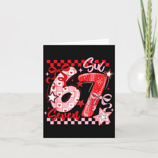Carte Valentine's Day 67 Six Seven Preppy Hearts Coquett (Devant)