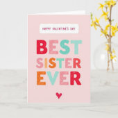 Carte Valentines Day Best Sister Ever Card (Fleur jaune)