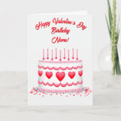 Carte Valentine's Day Birthday Cake Customizable Candles (Devant)