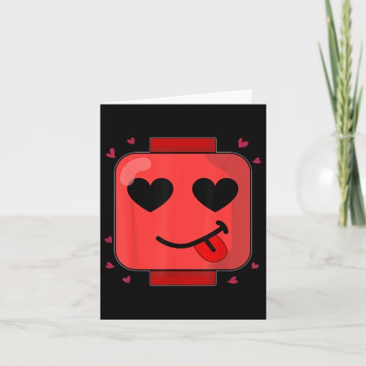 Carte Valentines Day Building Brick Head Heart Builder M (Devant)
