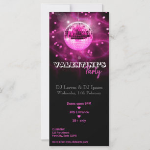 Carte Valentine's Day Disco Ball - Party Rack Card