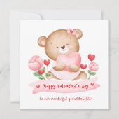 Carte Valentine's day girl rose Valentine's day Card (Devant)