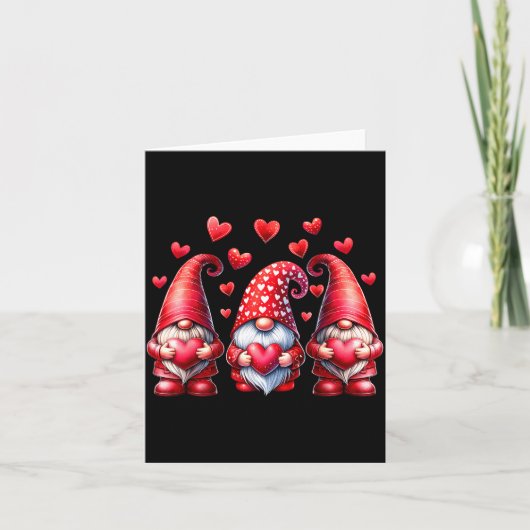 Carte Valentines Day Gnomes Cute Red Hearts Love Gnome W (Devant)