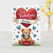 Carte Valentines Day Grandson Heart Card (Fleur jaune)
