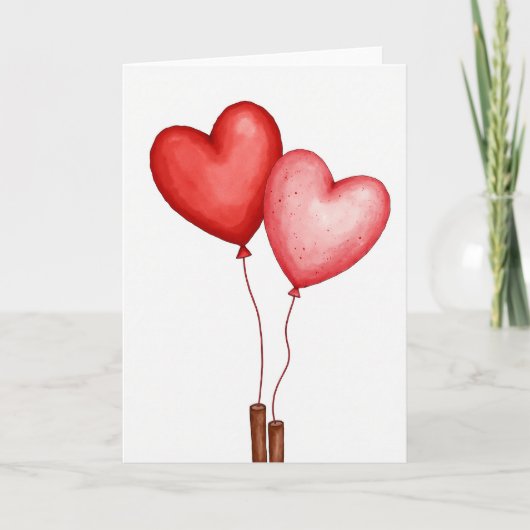 Carte Valentines Day Heart Balloons Card (Devant)