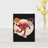 Carte Valentines Day Heart Dunking Basketball 2 (Fleur jaune)
