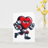 Carte Valentines Day Heart Football Player Team Srts  (Fleur jaune)