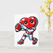 Carte Valentines Day Heart Quarterback Football Srts (Fleur jaune)