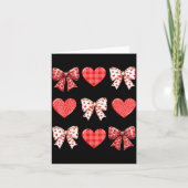 Carte Valentines Day Hearts Leopard Coquette Bow Women G (Devant)