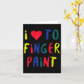 Carte Valentines Day I Love To Finger Paint Matching Cou (Fleur jaune)