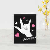 Carte Valentines Day I Love You Hand Sign Language Asl H (Fleur jaune)