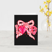 Carte Valentines Day Love Funny Coquette Bow Checkered N (Fleur jaune)