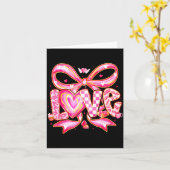 Carte Valentines Day Love Funny Coquette Bow Checkered X (Fleur jaune)