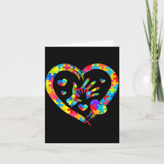 Carte Valentines Day Love Heart Autism Awareness Puzzle  (Devant)