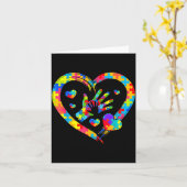 Carte Valentines Day Love Heart Autism Awareness Puzzle  (Fleur jaune)
