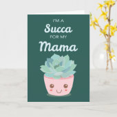 Carte Valentines Day Ma mère avec Kawaii Succulent (Fleur jaune)