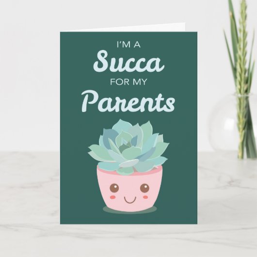 Carte Valentines Day pour les parents avec Kawaii Succul (Devant)