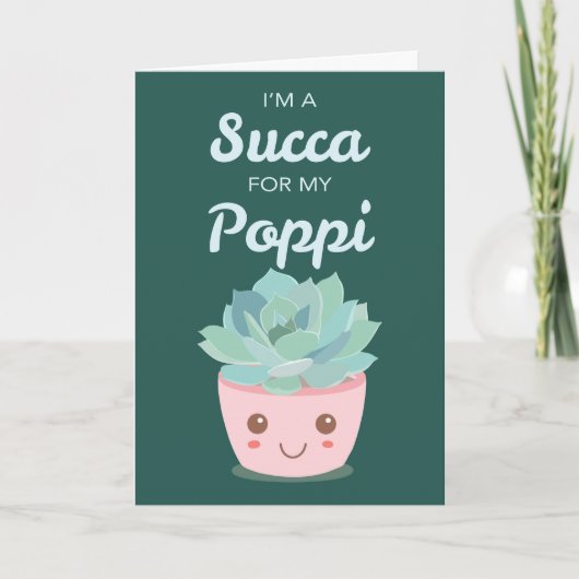 Carte Valentines Day pour Poppi avec Kawaii Succulent (Devant)