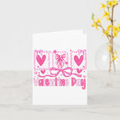 Carte Valentines Day Preppy Hearts Coquette Bow Women Gi (Fleur jaune)