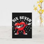 Carte Valentines Day Six Seven 6 7 Meme Dab Heart Funny  (Fleur jaune)