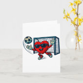Carte Valentines Day Soccer Goalkeeper Funny Heart Boys  (Fleur jaune)