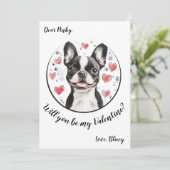 Carte Valentine's Day sur mesure Boston Terrier (Debout devant)