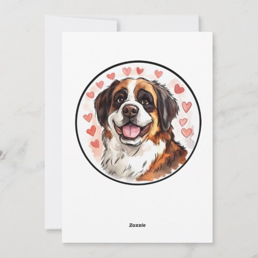 Carte Valentine's Day sur mesure St Bernard (Dos)