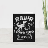 Carte Valentine's Day T-rex Rawr Means I Love You In Din (Devant)
