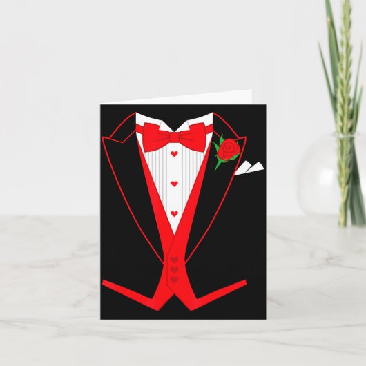Carte Valentine's Day Tuxedo Red Bow Tie Costume For Guy (Devant)