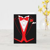 Carte Valentine's Day Tuxedo Red Bow Tie Costume For Guy (Fleur jaune)