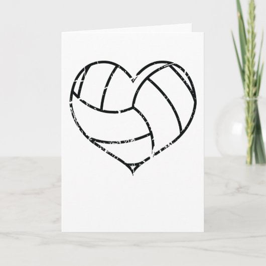 Carte Valentines Day Volleyball Heart Grunge (Devant)