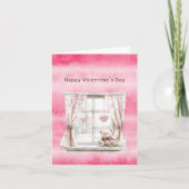 Carte Valentine's Day Window Hearts Teddy Bear Love (Devant)