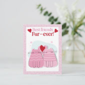 Carte Valentines de chats roses pour les meilleurs (Debout devant)