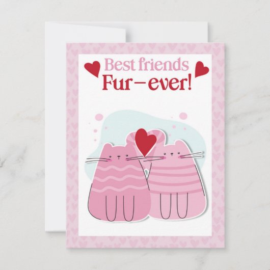 Carte Valentines de chats roses pour les meilleurs (Devant)