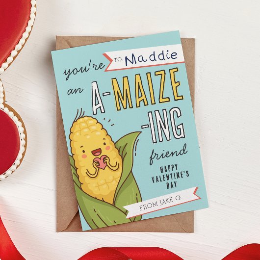 Carte Valentines de la salle de classe A-Maize-Ing