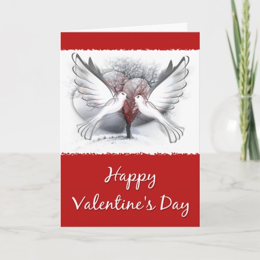Carte Valentines des Doves et des Coeurs (Devant)