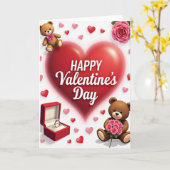 Carte Valentines Faux Gold Foil Card (Fleur jaune)