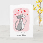 Carte Valentines Fils Gay et Mari Cute Cats Card (Fleur jaune)