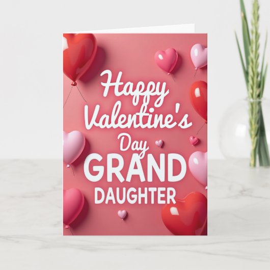 Carte Valentines Heart Granddaughter Card (Devant)