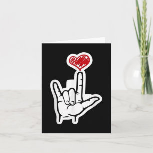 Carte Valentines I Love You Signe De La Main Asl Cœur Mi