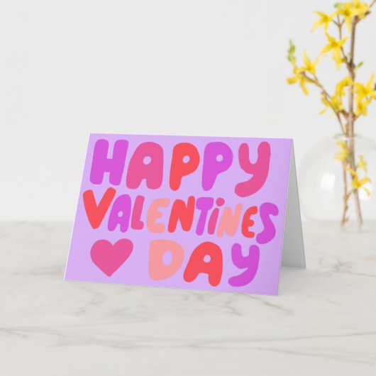 Carte Valentines Jour Bulles Lettres Super Curvy Retro (Fleur jaune)