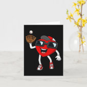 Carte Valentines Jour Coeur Attraper Un Baseball Fun Boy (Fleur jaune)