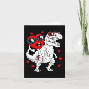 Carte Valentines Jour Coeur équitation Dinosaur T Rex Fu