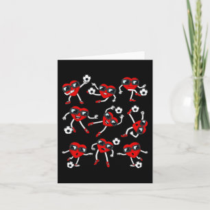 Carte Valentines Jour Coeur Football Joueur Amusants Gar