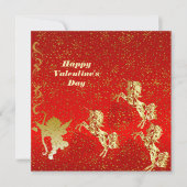 Carte Valentines Jour Cupid Gold Sparkle Romantic Card (Devant)