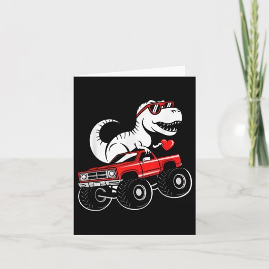Carte Valentines Jour Dinosaure Monster Camion Garçons E (Devant)