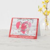 Carte Valentines Jour mignonne lapin rustique lapin rust (Fleur jaune)