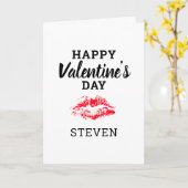 Carte Valentines Jour Rouge Baiser Boyami Personnalisé (Fleur jaune)